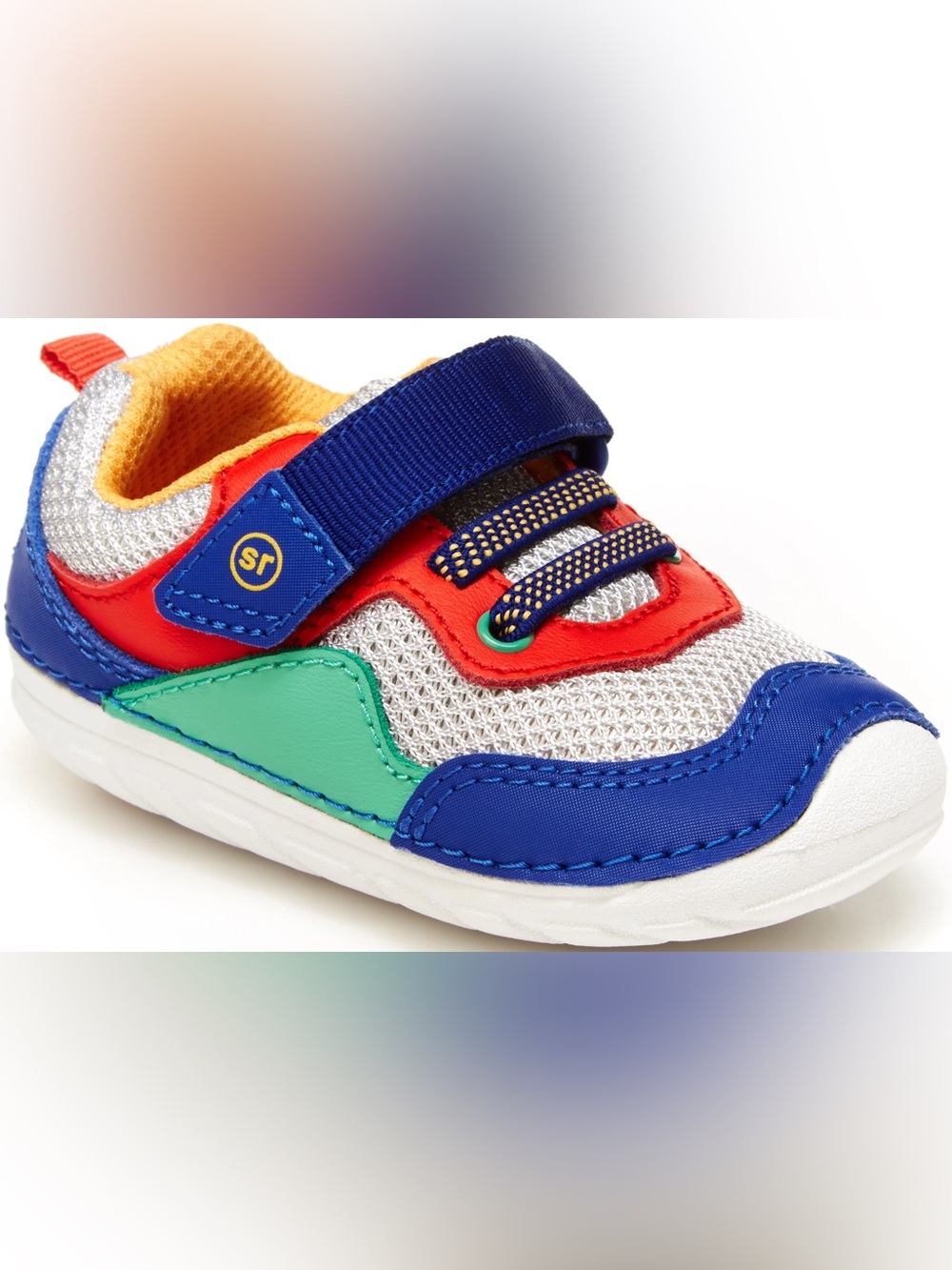 Stride Rite Multicolor (Blue, Red, Green, Silver) Mesh Hook-and-Loop Sneaker